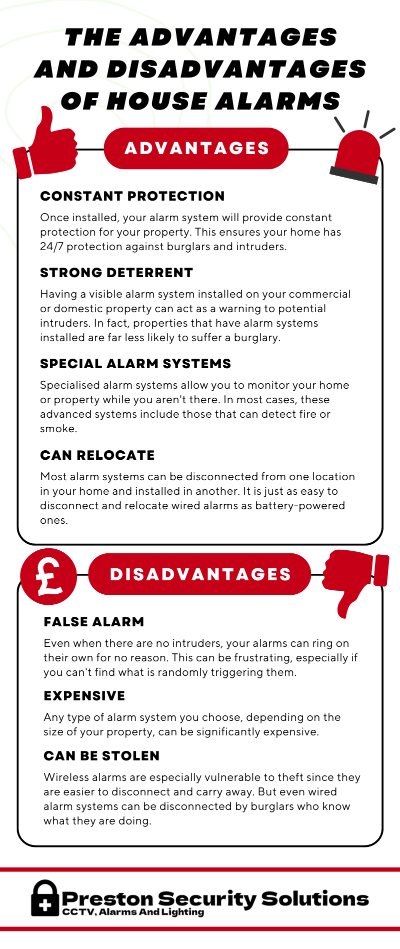 THE ADVANTAGES AND DISADVANTAGES OF HOUSE ALARMS